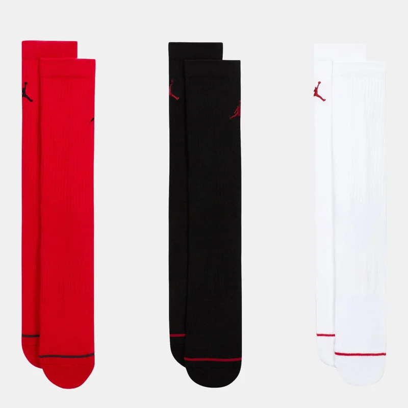 Jordan Red Everyday Crew Socks (3 Pairs)  | Best Price UAE